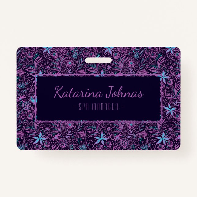 Pretty Feminine Tropical Floral Spa Style Mini Bus Badge (Front)
