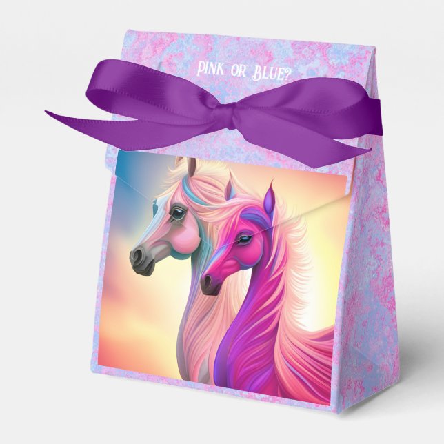 Pretty Filly Or Colt  Gender Reveal Favor Box (Front Side)