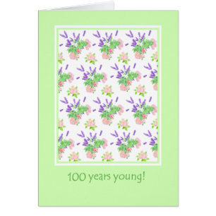 Pretty Floral 100th Birthday Greeting