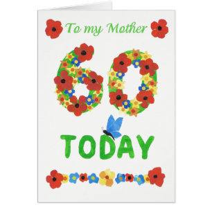 Pretty Floral 60th Birthday, for Mother