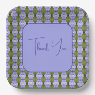 Pretty Floral Accented Square Paper Plate