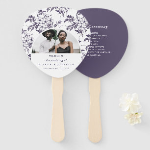 Pretty Floral Arch Wedding Program Hand Fan
