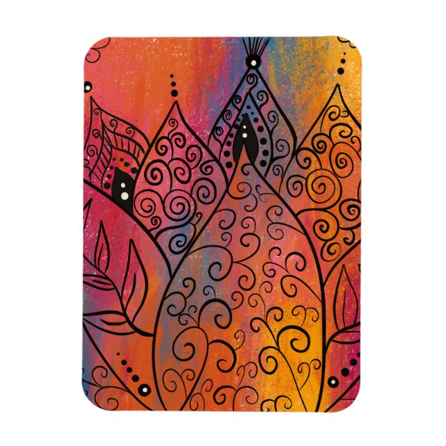 Pretty Floral Art Magnet (Vertical)