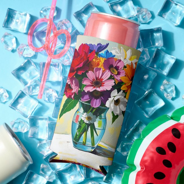 Pretty Floral Art Seltzer Can Cooler (In Situ Summer)