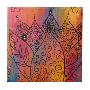 Pretty Floral Art Tile