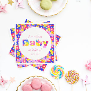 Pretty Floral Baby Shower Napkin