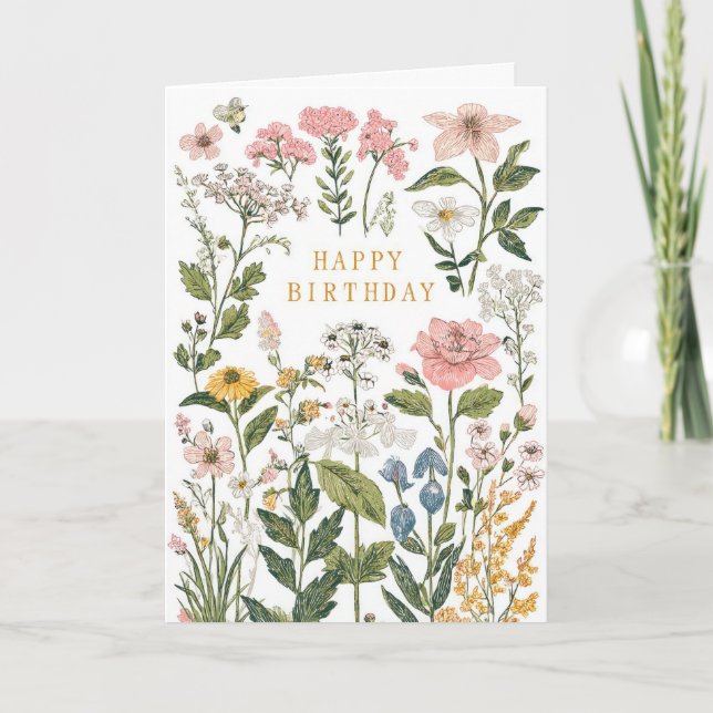 Pretty Floral Birthday Card (Front)