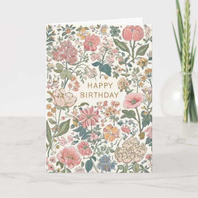 Pretty Floral Birthday Card (Front)