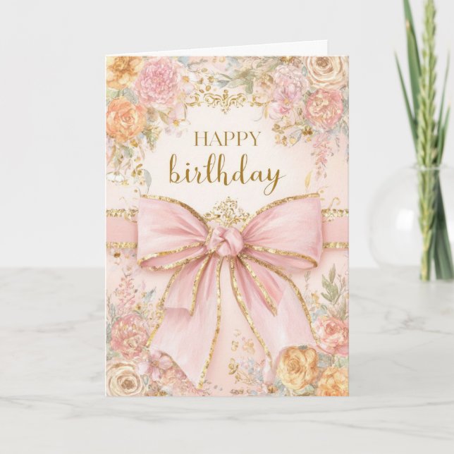 Pretty Floral Birthday Card (Front)