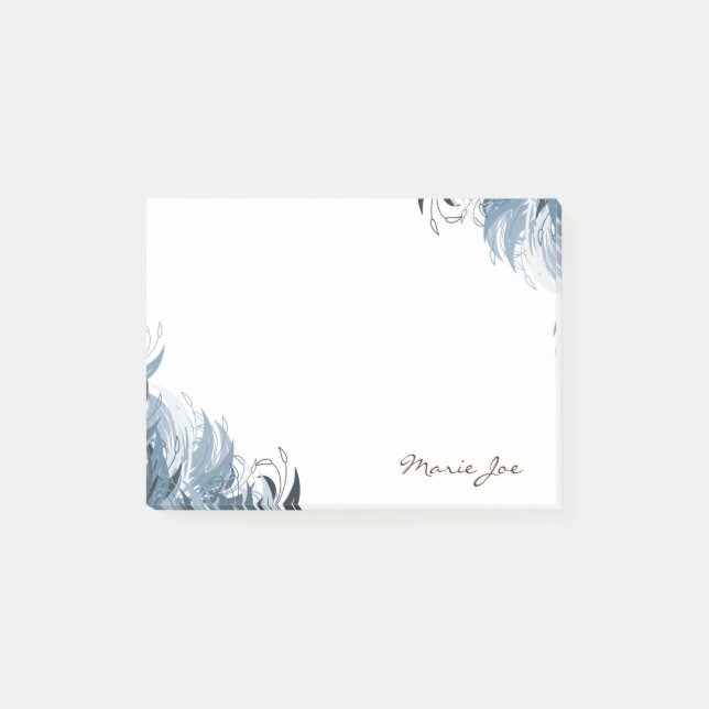 Pretty Floral Boarder Prints Personalized Post-it Notes (Front)