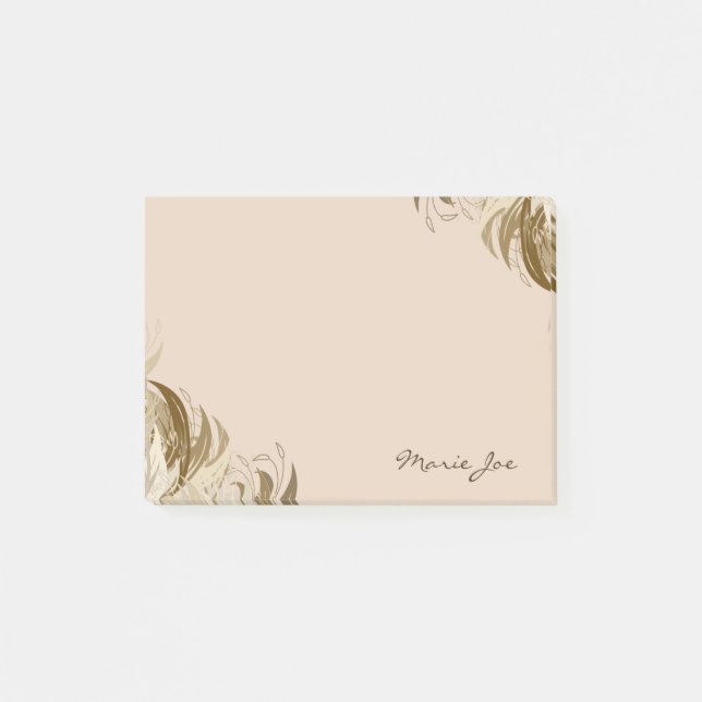 Pretty Floral Boarder Prints Personalized Post-it Notes (Front)