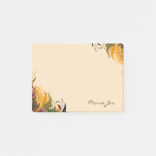 Pretty Floral Boarder Prints Personalized Post-it Notes