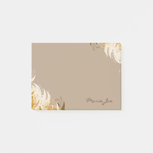 Pretty Floral Boarder Prints Personalized Post-it Notes (Front)