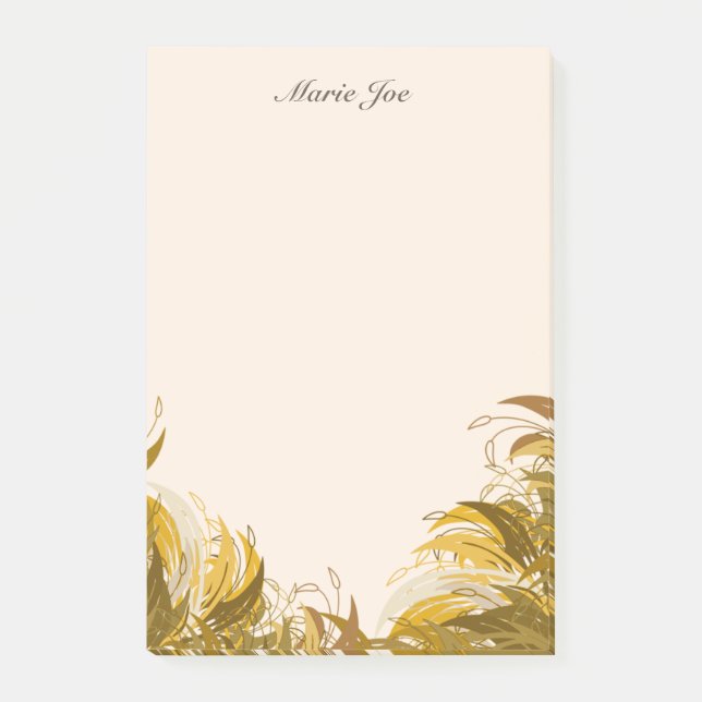Pretty Floral Boarder Prints Personalized Post-it Notes (Front)