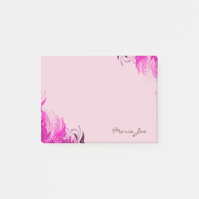 Pretty Floral Boarder Prints Personalized Post-it Notes (Front)