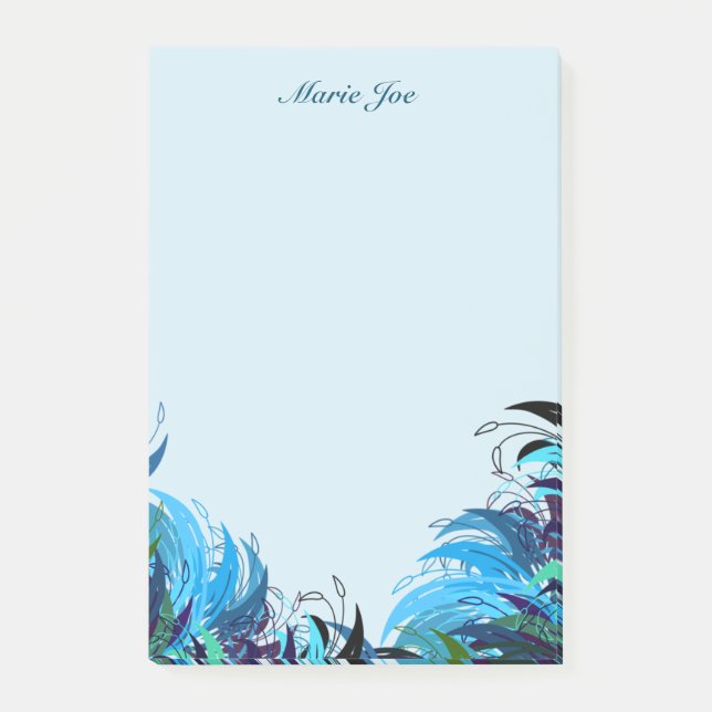 Pretty Floral Boarder Prints Personalized Post-it Notes (Front)