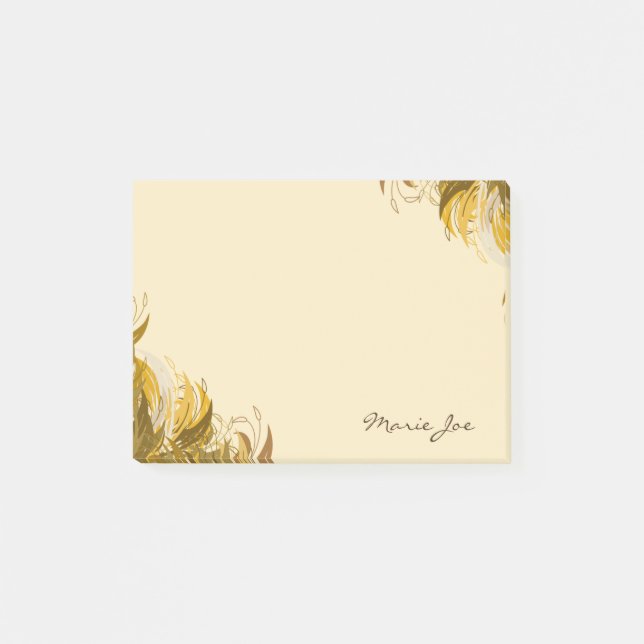 Pretty Floral Boarder Prints Personalized Post-it Notes (Front)