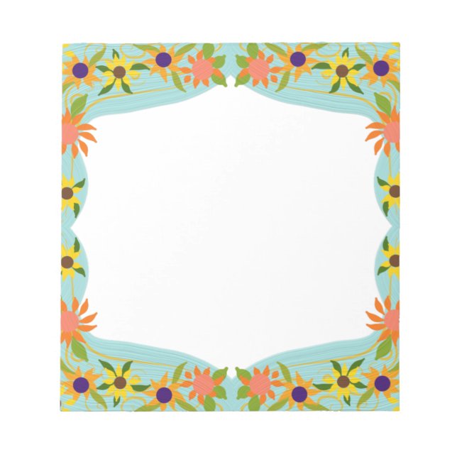 Pretty Floral Border Notepad (Front)