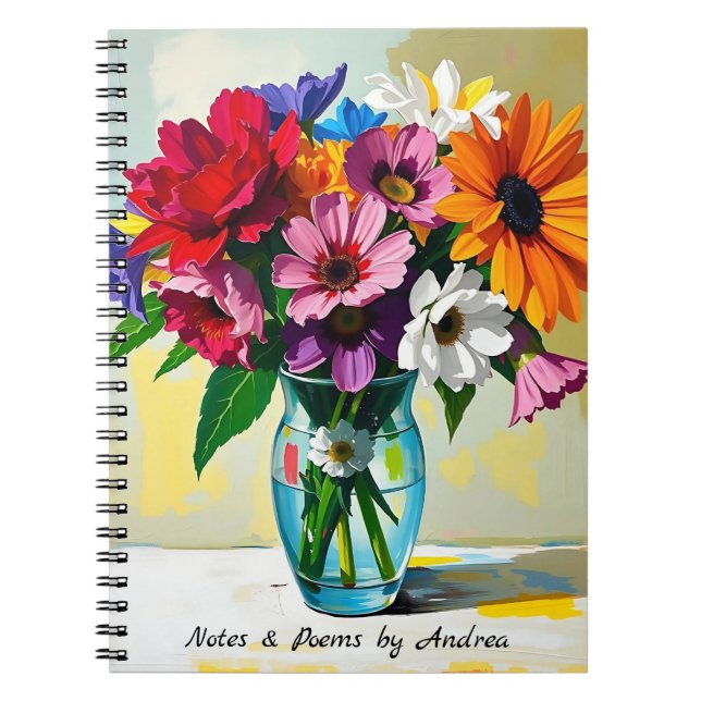 Pretty Floral Botanical Personalized Notebook (Front)