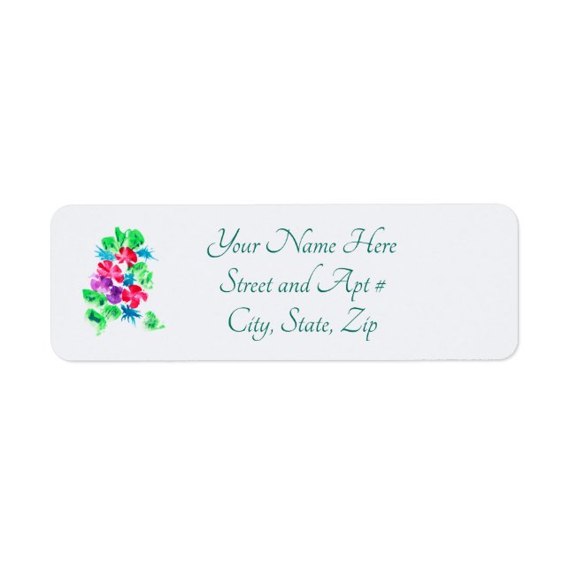 Pretty Floral Bouquet Return Address Label (Front)