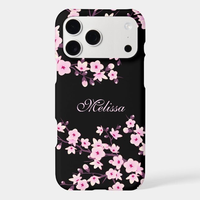 Pretty Floral Cherry Blossoms Monogram (Back)