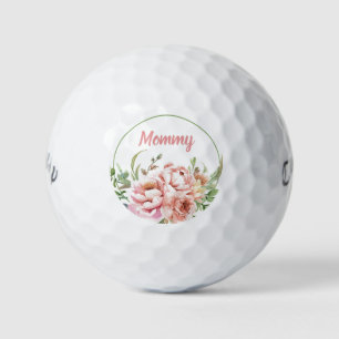 Pretty Floral Custom Name Golf Balls   Mommy