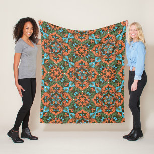 Pretty floral Damask seamless pattern Fleece Blanket