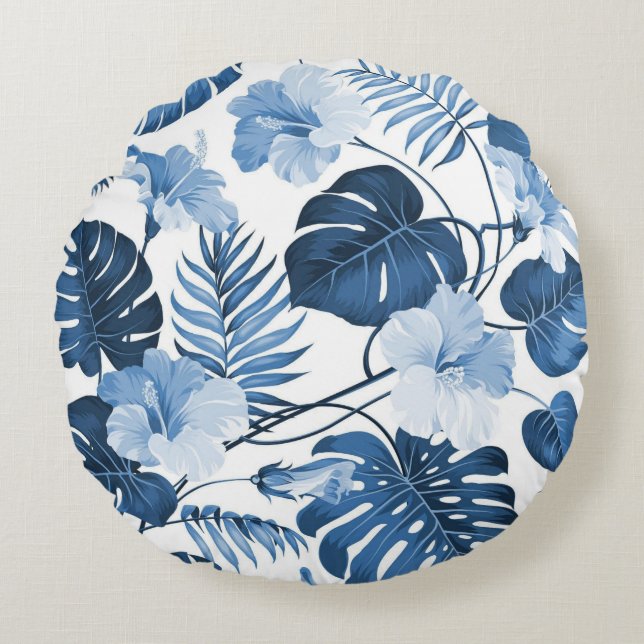 Pretty floral decorative eye-catching  round pillow (Front)