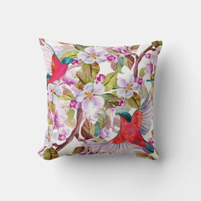 Pretty floral decorative eye-catching   throw pillow (Front)
