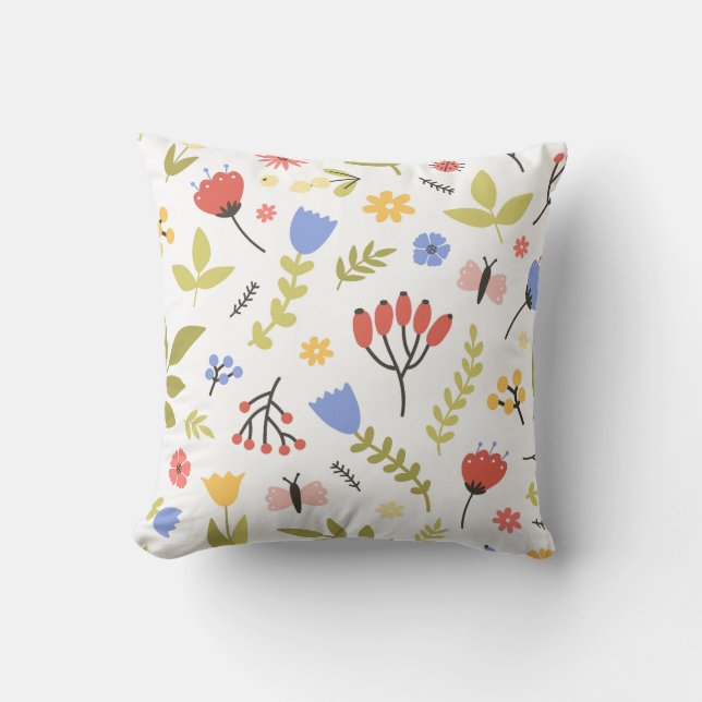 Pretty floral decorative eye-catching   throw pillow (Front)