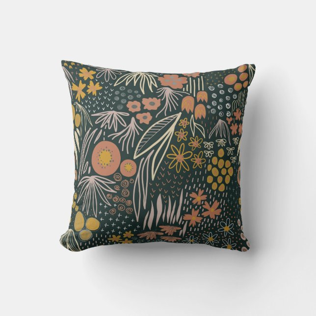 Pretty floral decorative eye-catching   throw pillow (Front)
