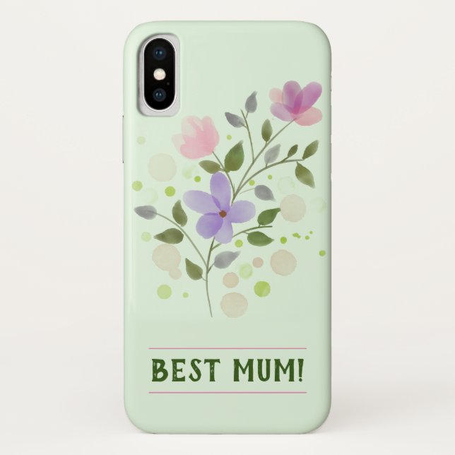 Pretty Floral Design Personalised Cell Phone Case (Back)