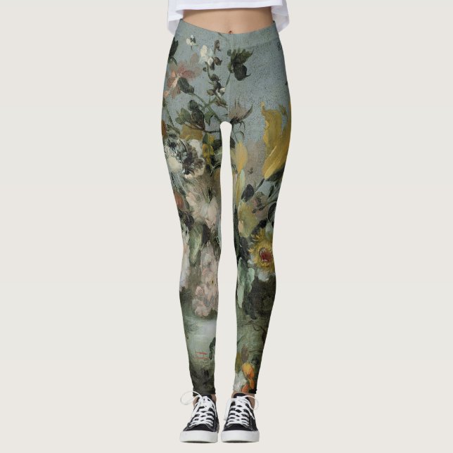 pretty floral design soft colours leggings (Front)