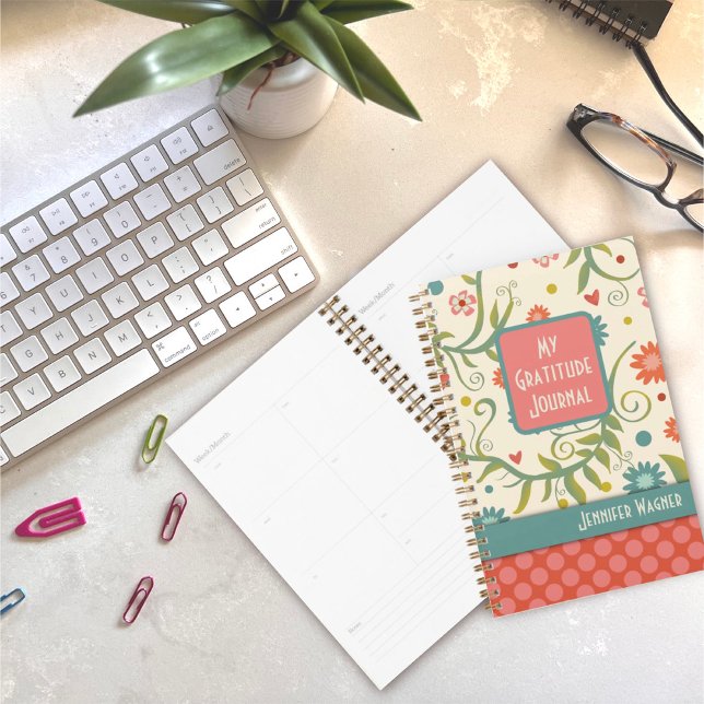 Pretty Floral Dragonfly Gratitude Journal Planner (Creator Uploaded)
