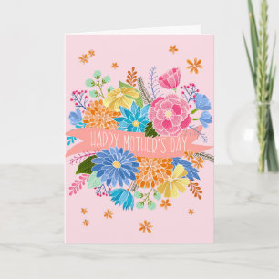 Pretty Floral Flower Bouquet Mother's Day Greeting Card