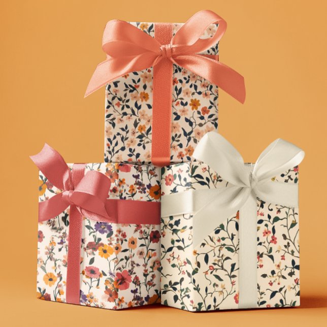 Pretty Floral Flower Gardens  Wrapping Paper Sheet (Creator Uploaded)