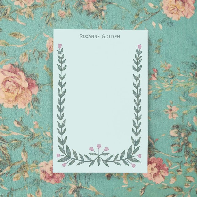 Pretty Floral Frame CUSTOM NAME Notepad (Pretty Floral Frame CUSTOM NAME Notepad
)