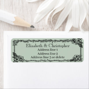 Pretty Floral Frame Custom Name Return Address