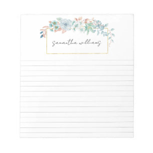 Pretty floral frame custom notepad