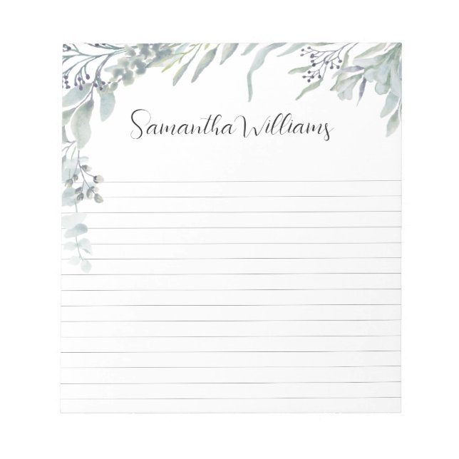 Pretty floral frame custom notepad (Front)