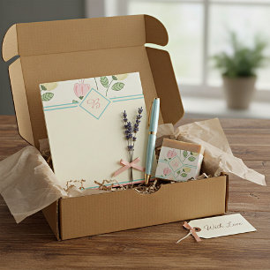 Pretty floral frame monogram notepad