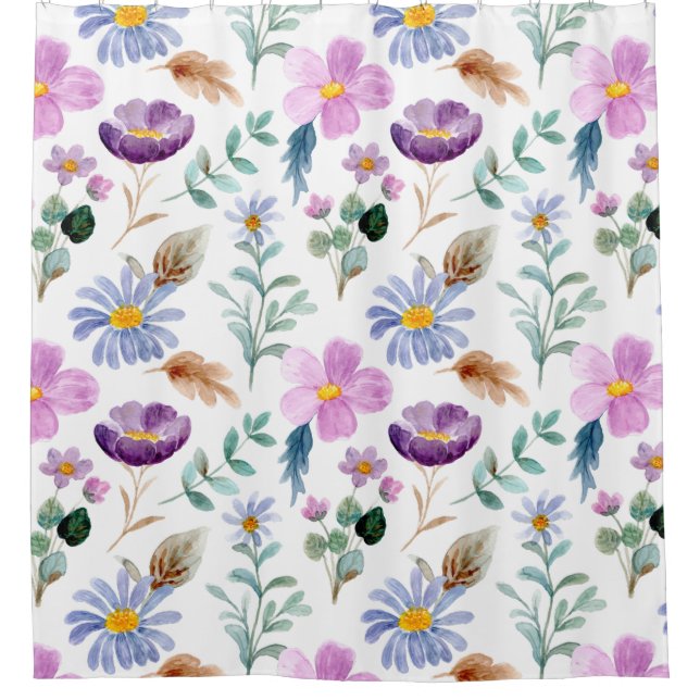 Pretty floral garden purple and white modern (Front)