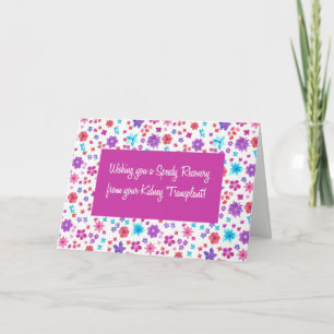 Pretty Floral Get Well from Kidney Transplant Card