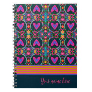 Pretty Floral Heart Personalized Name Inspirivity Notebook