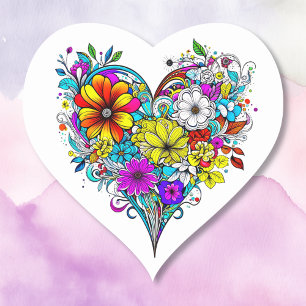 Pretty Floral Heart   Valentine's Day Sticker