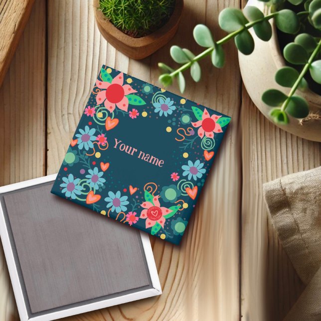 Pretty Floral  Hearts Customized Inspirivity Magnet (Creator Uploaded)