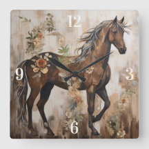 Pretty Floral Horse Painting