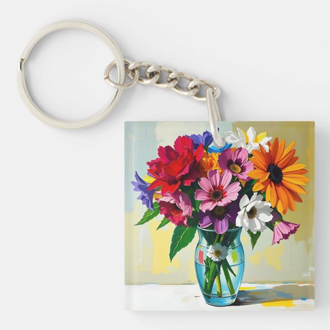 Pretty Floral Identifcation Keychain (Front)