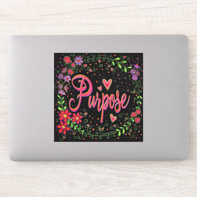 Pretty Floral Inspirational One Word Purpose (Computer)