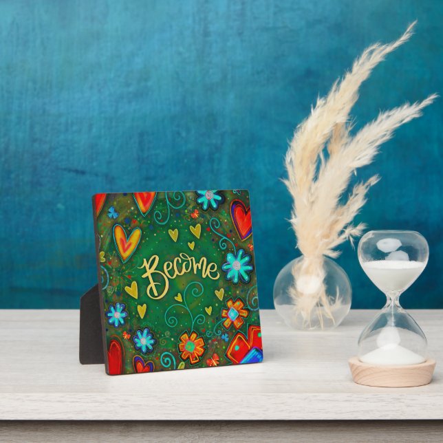 Pretty Floral Inspiring Become Inspirivity Plaque (Insitu)